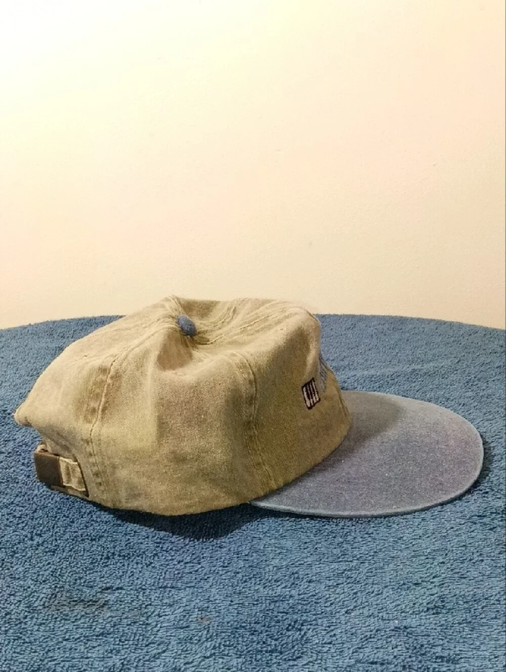 Vintage Baldwin Two-Tone Cotton Cap - Olive Crown & Blue Brim